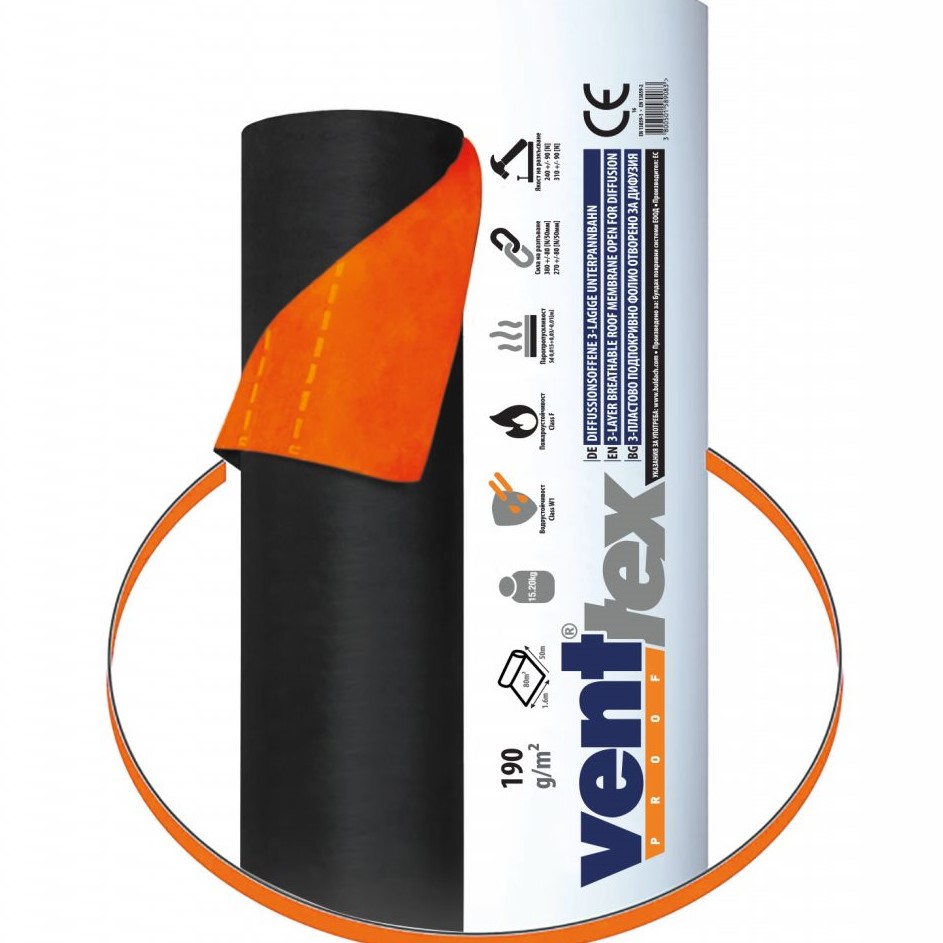 Подпокривна мембрана VENTTEX PROOF 190 гр./м2 , ролка 80 м2